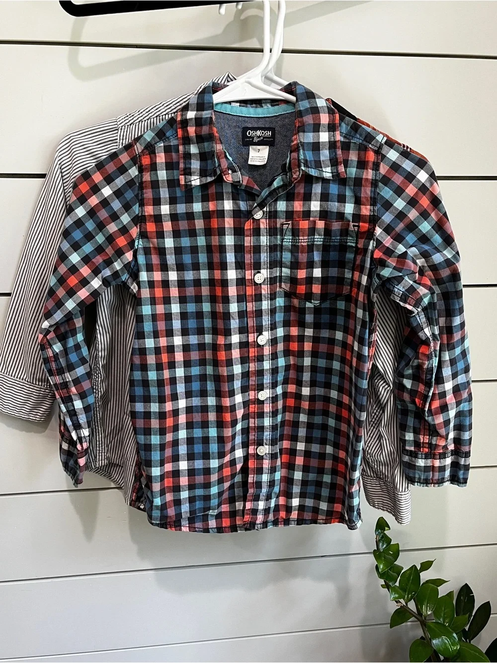 OshKosh B’gosh Boys Size 7 Button Up Shirt Bundle (3) | 100% Cotton